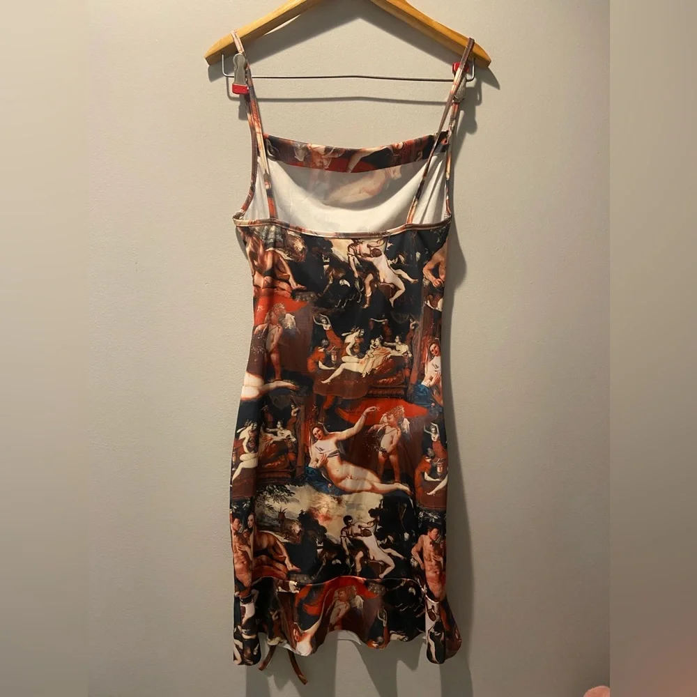 Women's Multi Renaissance Print Bodycon Dress - Picture 3 of 3